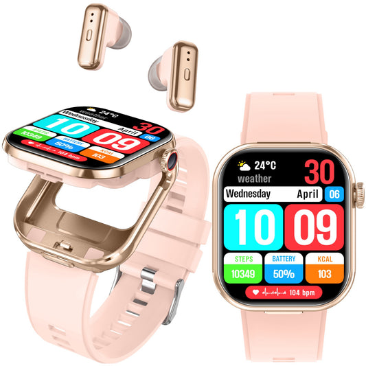 DESONG Smart Watch with Earbuds 2.02" HD Screen 2 in 1 Smart Watches for Women Men