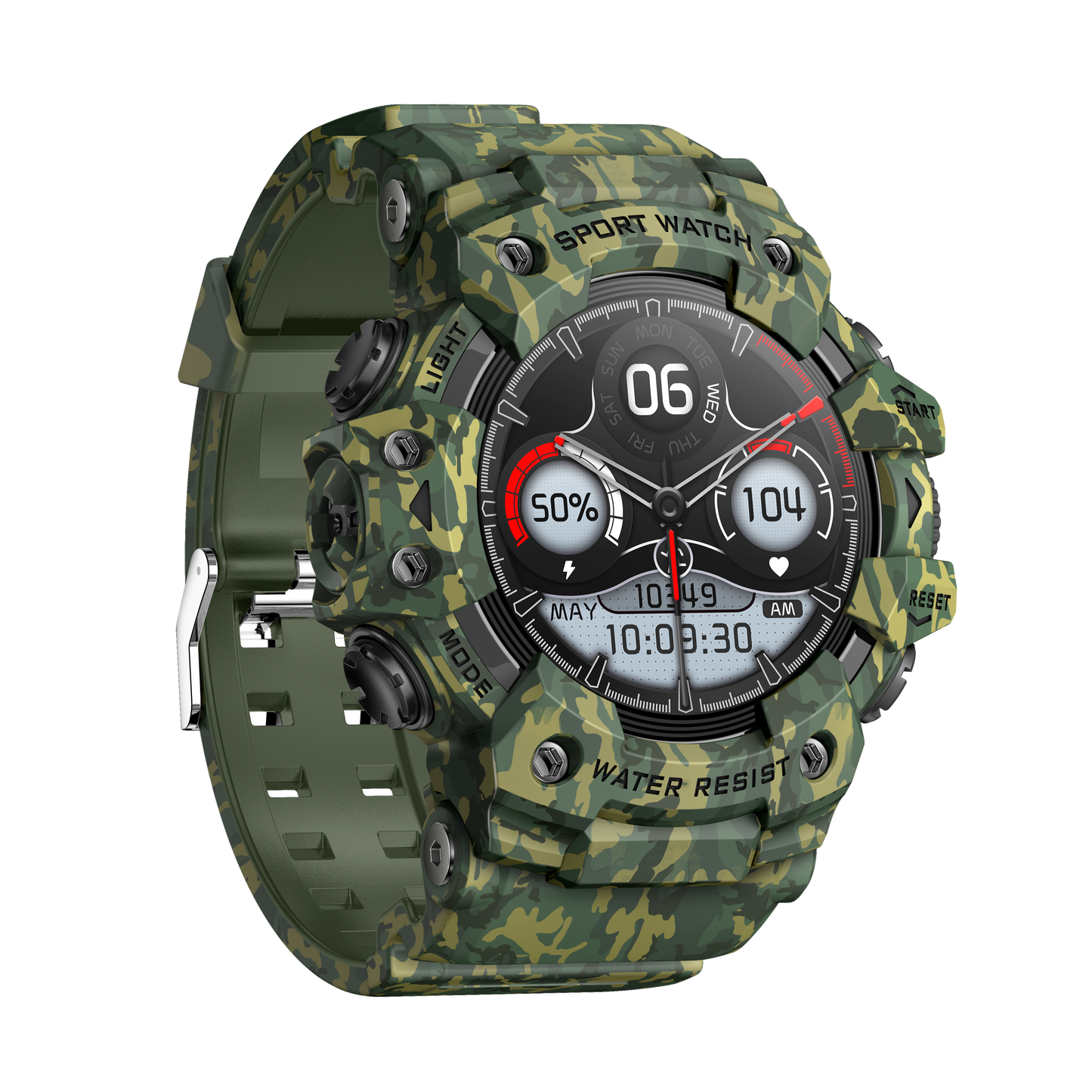 DESONG Military Smart Watch with Flashlight (Answer/Make Call) Compass,Pedometer/Heart Rate/Sleep/100+ Sports Modes, Fitness Tracker IP68 Waterproof, Long Battery Life Android & iOS