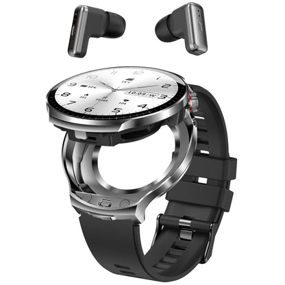 DESONG Smart Watch with Bluetooth Earbuds 1.85-Inch Round HD Screen Big Szie Smartwatches 100+ Sports Modes Heart Rate Monitor for men