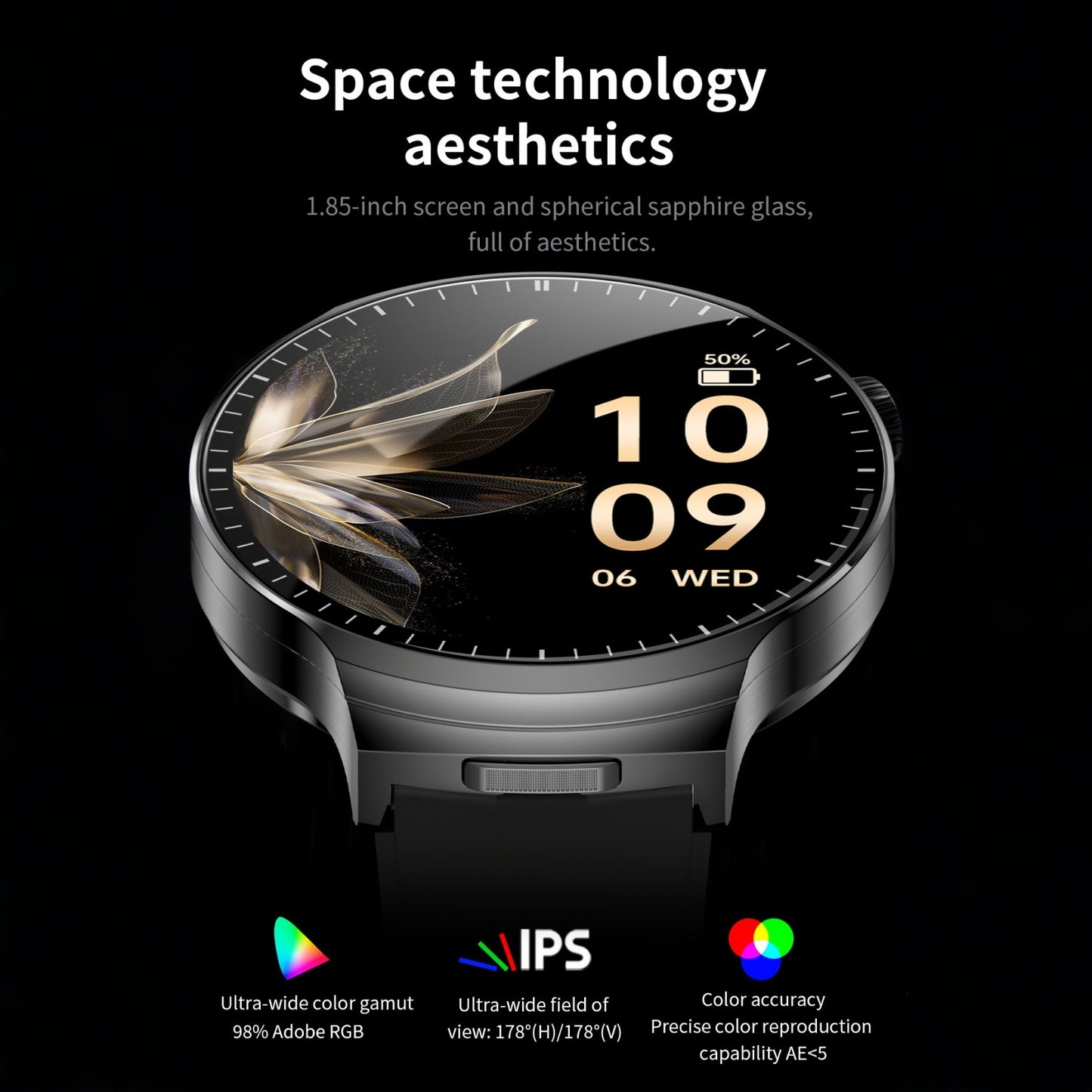 DESONG Smart Watch with Bluetooth Earbuds 1.85-Inch Round HD Screen Big Szie Smartwatches 100+ Sports Modes Heart Rate Monitor for men