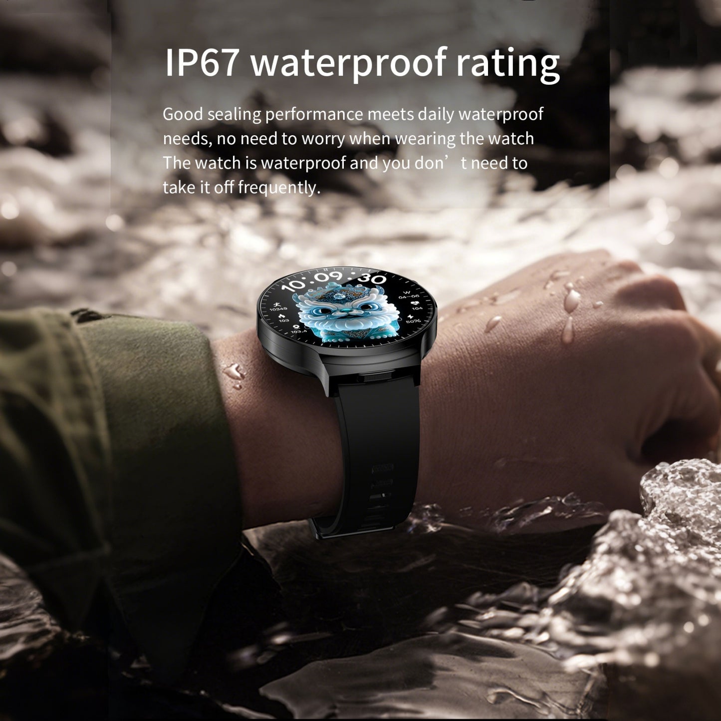 DESONG Smart Watch with Bluetooth Earbuds 1.85-Inch Round HD Screen Big Szie Smartwatches 100+ Sports Modes Heart Rate Monitor for men