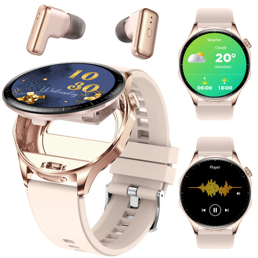 DESONG Smart Watch with Earbuds 2 in 1 TWS Smartwatches 1.43" Colorful AMOLED Display Smartwatch for Android iOS 