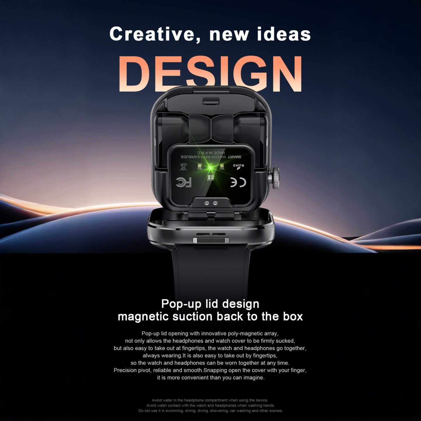 DESONG Smart Watch with Earbuds 2.02" HD Screen 2 in 1 Smart Watches for Women Men 